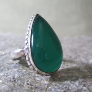 sterling and jade ring