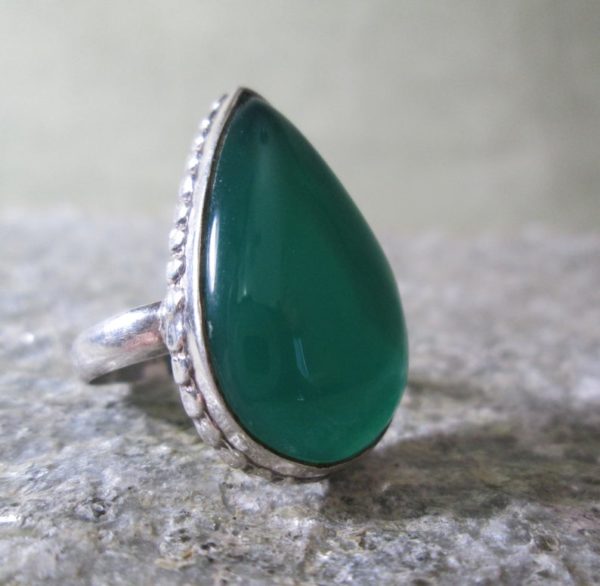 sterling and jade ring